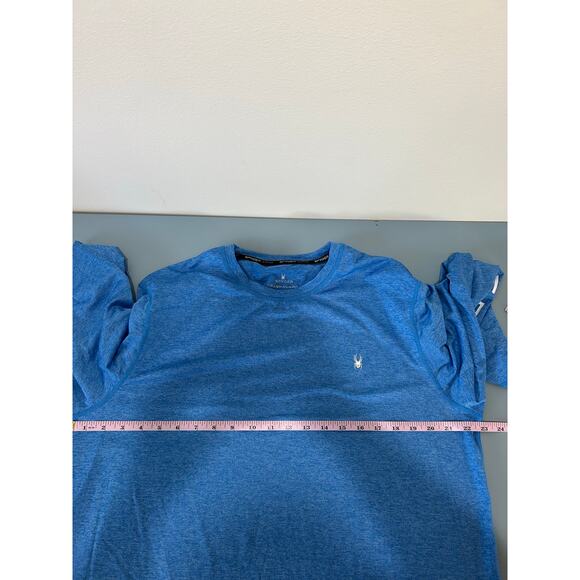 Spyder mens rash guard shirt size L blue long sleeve swim surf - Picture 8 of 10